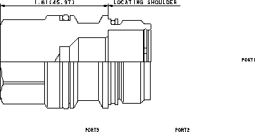 口1到口2打開，口3堵塞 插孔堵頭（球閥）